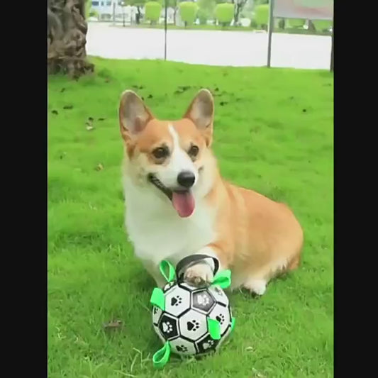 Dog Toys Soccer Ball with Straps, Interactive Dog Toys for Tug of War, Puppy Birthday Gifts, Dog Tug Toy, Dog Water Toy, Durable Dog Balls World Cup for Small Dogs(5 Inch)