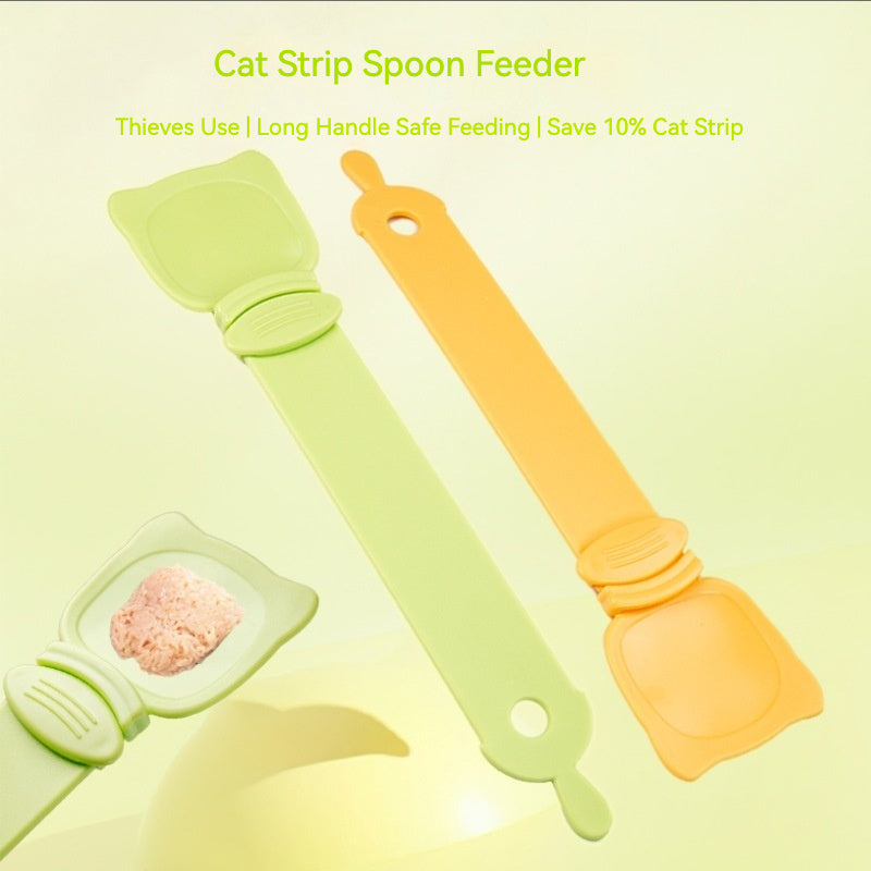 iFurcare 3 Pack Cat Strip Feeder, Cat Claw Shaped Cat Strip Squeeze Spoon 2 in 1 Cat Food Can Spoon Multi Functional Pet Spoons Cat Feeder