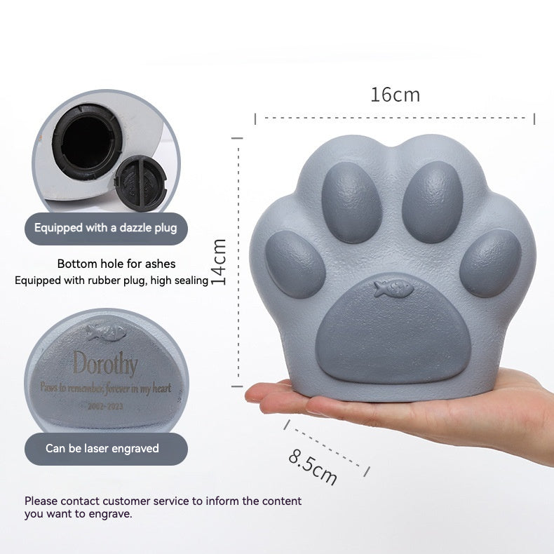 iFurcare Pet Memorial Urns for Dog or Cat Ashes, Memorial Keepsake Memory Paw with littering, Loss Pet Memorial Remembrance Gift