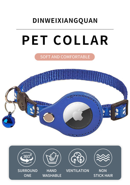 iFurcare Reflective AirTag Cat Collar, Integrated GPS Cat Collar with Air Tag Holder and Bell, Safety Elastic Band Tracker Cat Collars for Girl Boy Cats, Kittens and Puppies