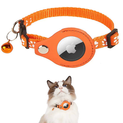 iFurcare Reflective AirTag Cat Collar, Integrated GPS Cat Collar with Air Tag Holder and Bell, Safety Elastic Band Tracker Cat Collars for Girl Boy Cats, Kittens and Puppies