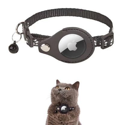 iFurcare Reflective AirTag Cat Collar, Integrated GPS Cat Collar with Air Tag Holder and Bell, Safety Elastic Band Tracker Cat Collars for Girl Boy Cats, Kittens and Puppies