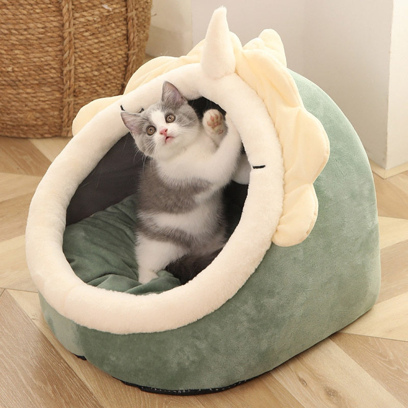 iFurecare Sweet Cat Bed Warm Pet Basket Cozy Kitten Lounger Cushion Cat House Tent Very Soft Small Dog Mat Bag For Washable Cave Cats Beds