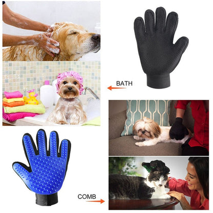 iFurcare Pet Grooming Glove Hair Remover Brush Gentle Deshedding Efficient Pet Mitt Pet Massage Gloves Left or Right Hand Draw Dogs Cats Horses Long Short Fur