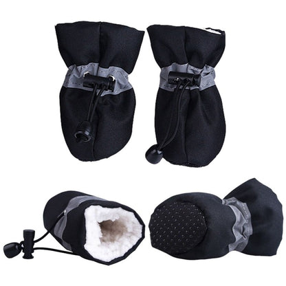 iFurcare Winter Thick Warm Pet Dog Shoes 4pcs Anti-slip Waterproof Rain Snow Boots Footwear For Puppy Dog Socks Booties Pet Paw Care