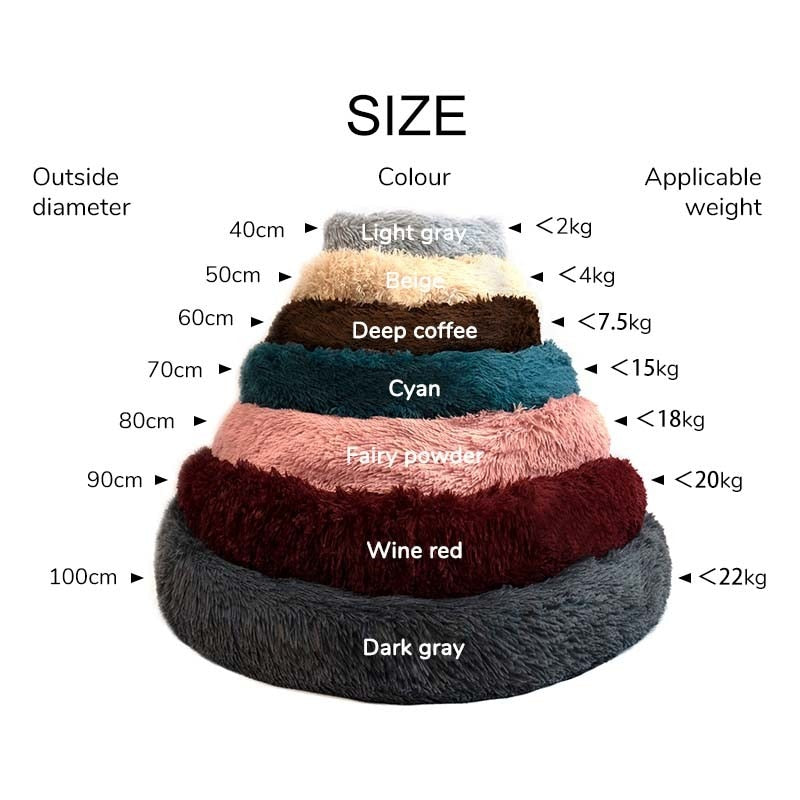 Pet Dog Bed Fluffy Soft Plush Donut Cuddler Round Dog Kennel Ultra Soft Washable Dog Cat Cushion Bed Winter Warm Sofa hot sell