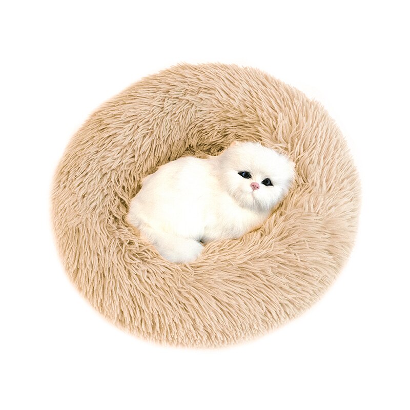 Pet Dog Bed Fluffy Soft Plush Donut Cuddler Round Dog Kennel Ultra Soft Washable Dog Cat Cushion Bed Winter Warm Sofa hot sell