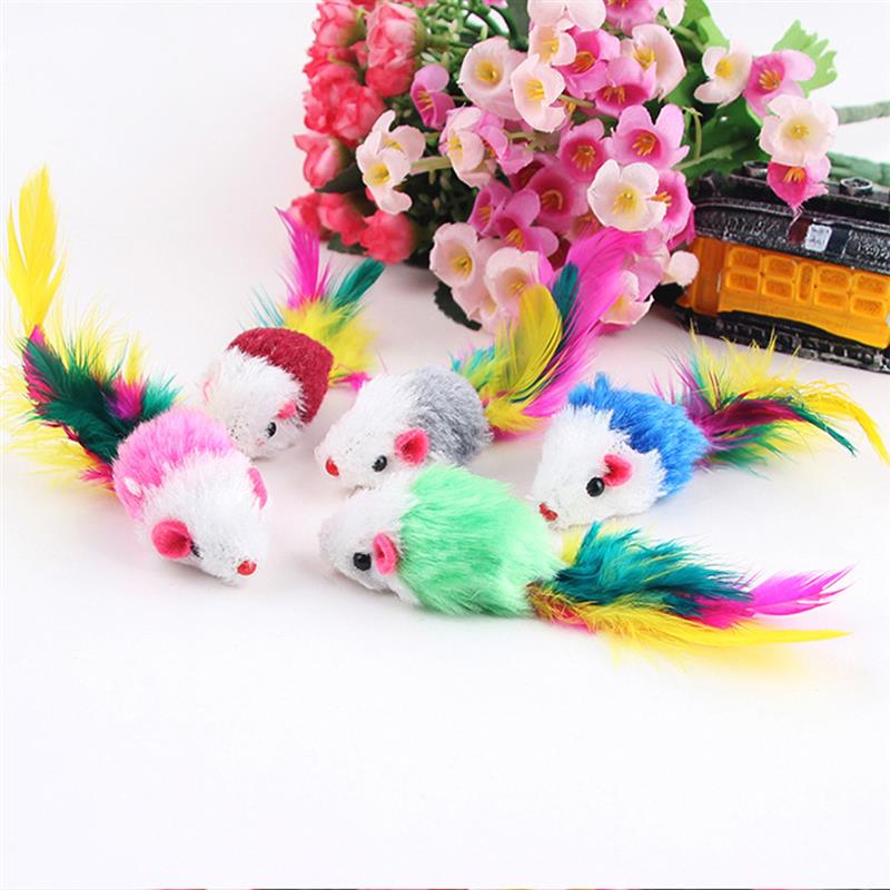 1pc Cat Toy Stick Feather Wand With Bell Mouse Cage Toys Plastic Artificial Colorful Cat Teaser Toy Pet Supplies Random Color