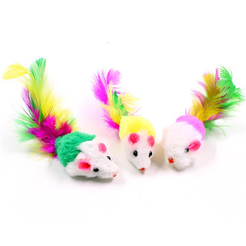 1pc Cat Toy Stick Feather Wand With Bell Mouse Cage Toys Plastic Artificial Colorful Cat Teaser Toy Pet Supplies Random Color