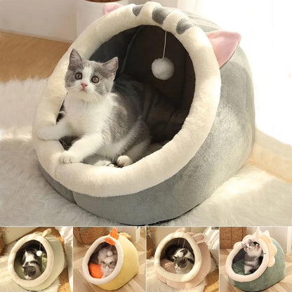 iFurecare Sweet Cat Bed Warm Pet Basket Cozy Kitten Lounger Cushion Cat House Tent Very Soft Small Dog Mat Bag For Washable Cave Cats Beds