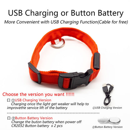 iFurcare USB Charging/Battery replacement Led Dog Collar Anti-Lost Collar For Dogs Puppies Dog Collars Leads LED Supplies Pet Products