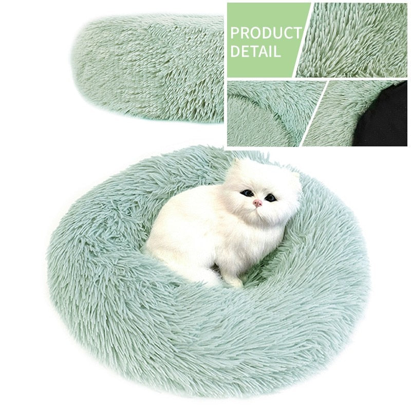 Pet Dog Bed Fluffy Soft Plush Donut Cuddler Round Dog Kennel Ultra Soft Washable Dog Cat Cushion Bed Winter Warm Sofa hot sell