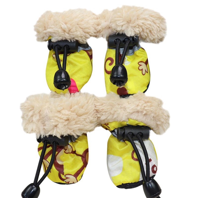 iFurcare Winter Thick Warm Pet Dog Shoes 4pcs Anti-slip Waterproof Rain Snow Boots Footwear For Puppy Dog Socks Booties Pet Paw Care