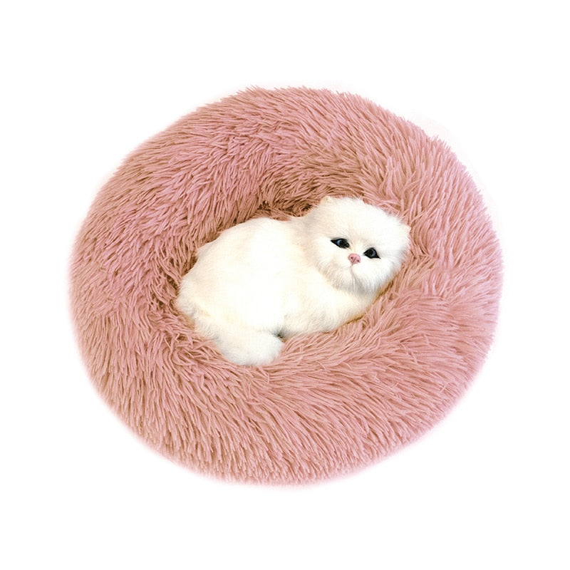 Pet Dog Bed Fluffy Soft Plush Donut Cuddler Round Dog Kennel Ultra Soft Washable Dog Cat Cushion Bed Winter Warm Sofa hot sell