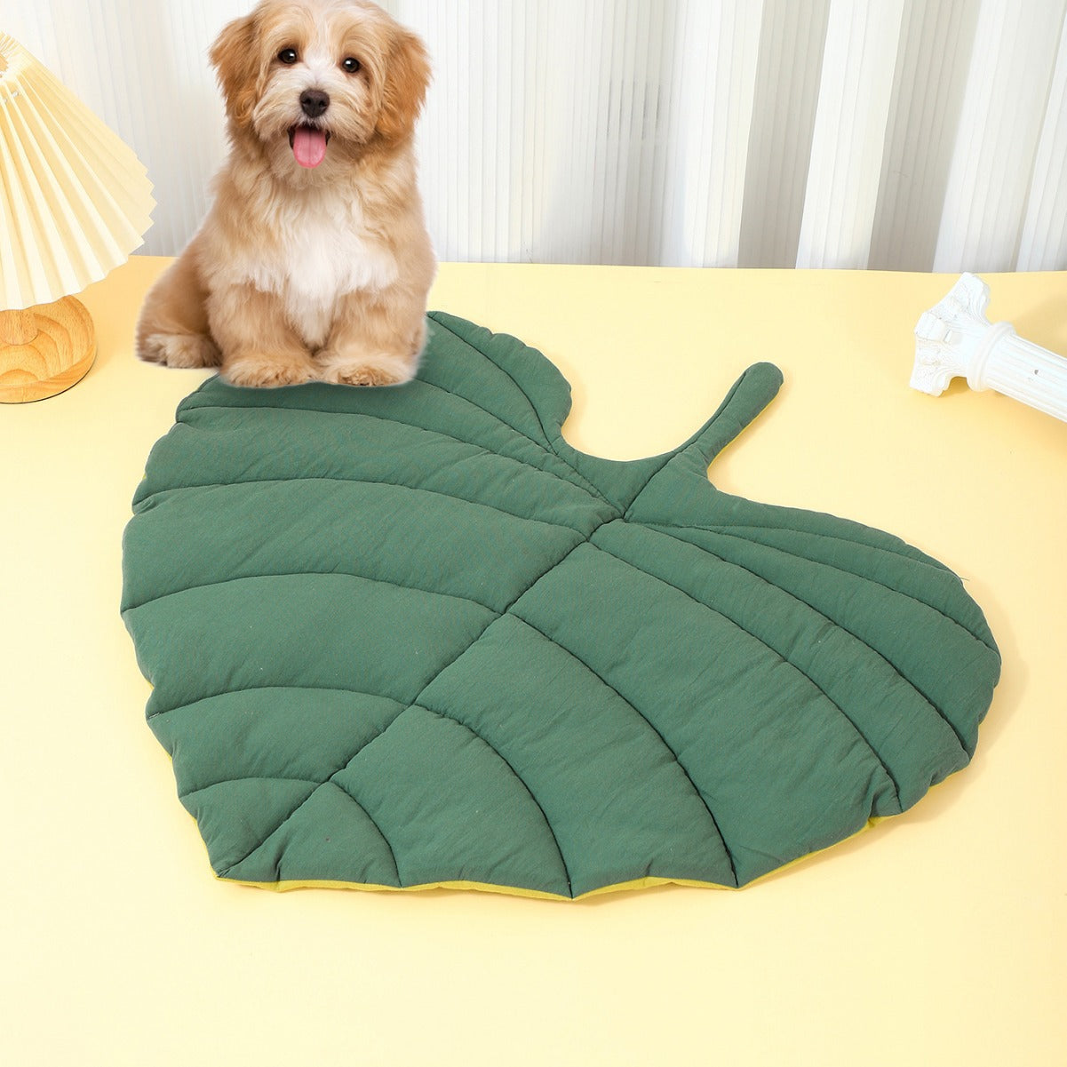 iFurcare Pet Mat for Dog Cat, Double-Sided Leaves Shaped Pet Mats Soft Cotton,Leaves Shaped Pet House Kennel Washable Dog Mattress for Small, Medium, Large and Extra Large Dogs