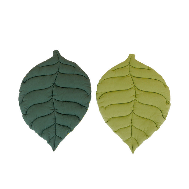 iFurcare Pet Mat for Dog Cat, Double-Sided Leaves Shaped Pet Mats Soft Cotton,Leaves Shaped Pet House Kennel Washable Dog Mattress for Small, Medium, Large and Extra Large Dogs