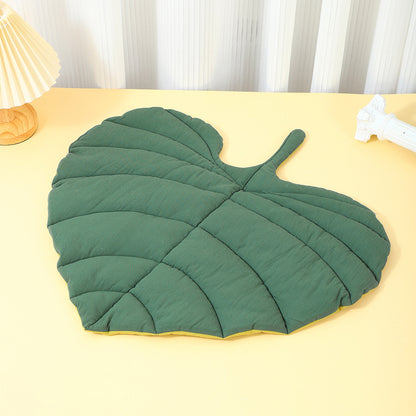 iFurcare Pet Mat for Dog Cat, Double-Sided Leaves Shaped Pet Mats Soft Cotton,Leaves Shaped Pet House Kennel Washable Dog Mattress for Small, Medium, Large and Extra Large Dogs