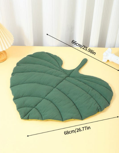 iFurcare Pet Mat for Dog Cat, Double-Sided Leaves Shaped Pet Mats Soft Cotton,Leaves Shaped Pet House Kennel Washable Dog Mattress for Small, Medium, Large and Extra Large Dogs