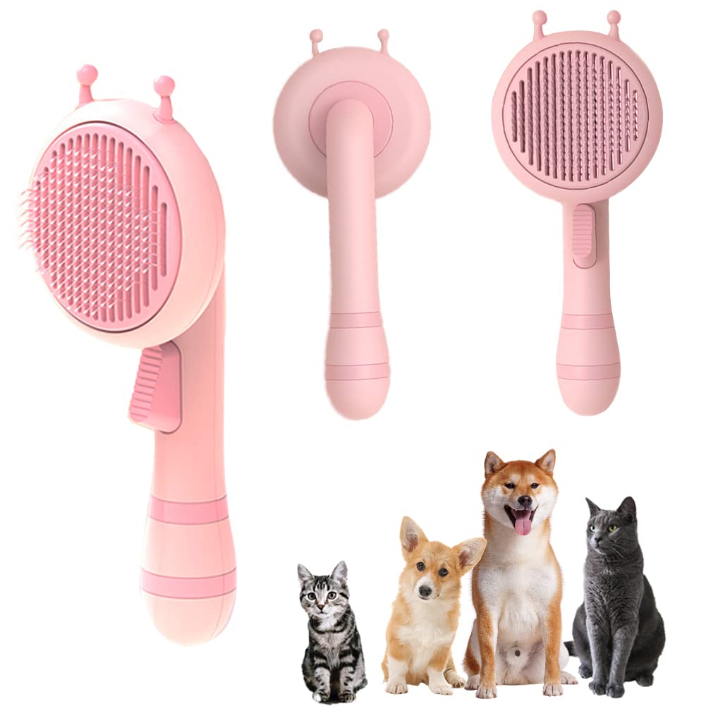 iFurcare Pumpkin Pet Brush, Self Cleaning Slicker Brush for Shedding Dog Cat Grooming Comb Removes Loose Underlayers and Tangled Hair