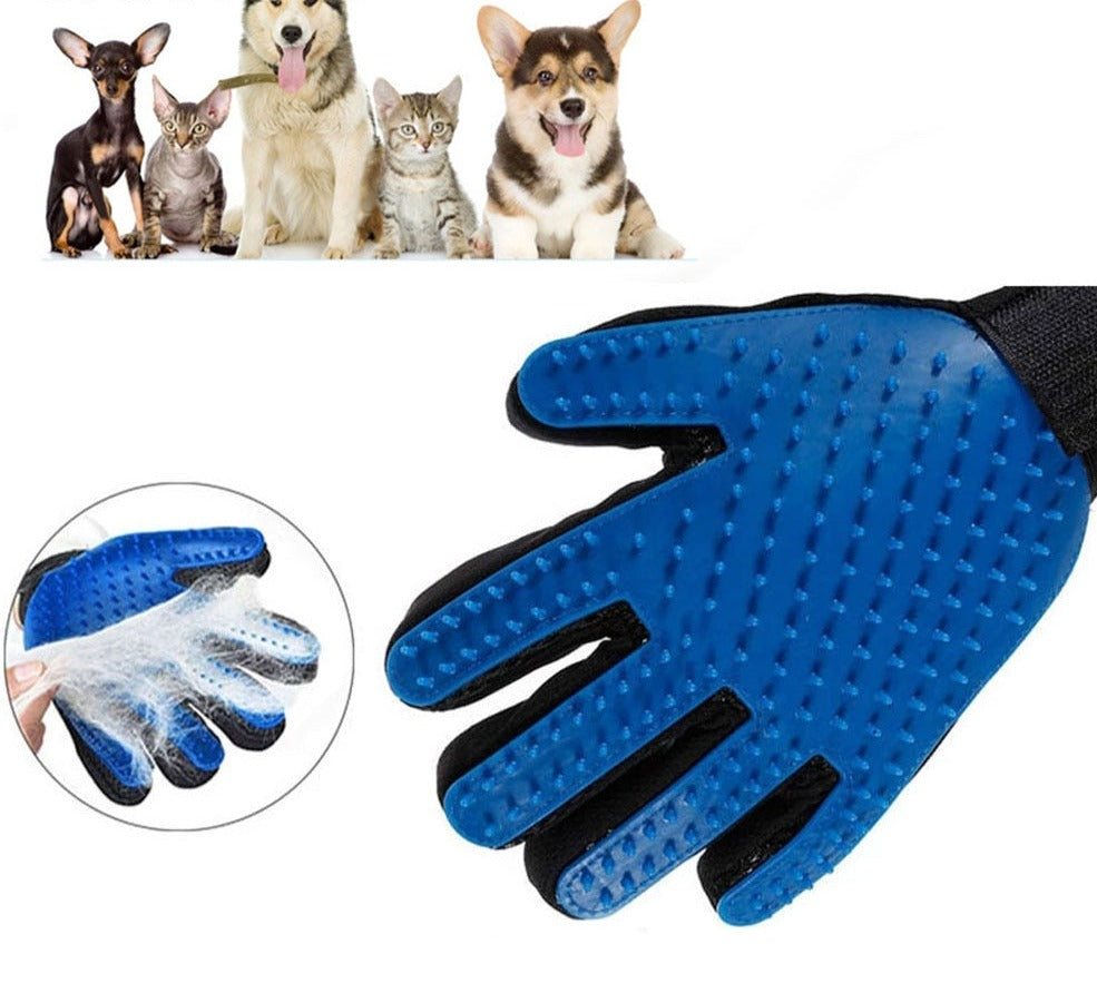 Pet Grooming Glove Hair Remover Brush Gentle Deshedding Efficient Pet Mitt