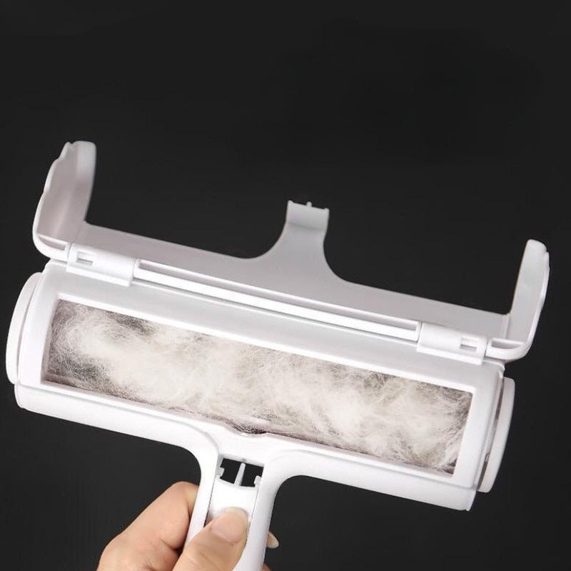 Pet Hair Remover Roller 2-Way Removing Dog Cat Hair From Furniture Self-cleaning Lint Pet Hair Remover One Hand Operate