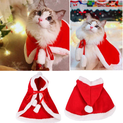 Cat/Dog Pet Christmas Cape Dress Up Clothes Red Scarf