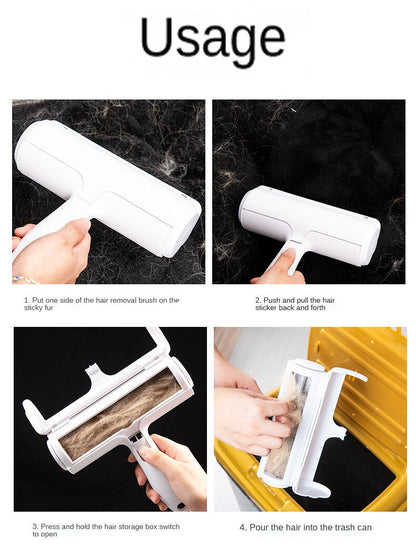 Pet Hair Remover Roller 2-Way Removing Dog Cat Hair From Furniture Self-cleaning Lint Pet Hair Remover One Hand Operate