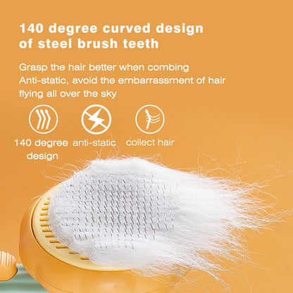 iFurcare Pumpkin Pet Brush, Self Cleaning Slicker Brush for Shedding Dog Cat Grooming Comb Removes Loose Underlayers and Tangled Hair