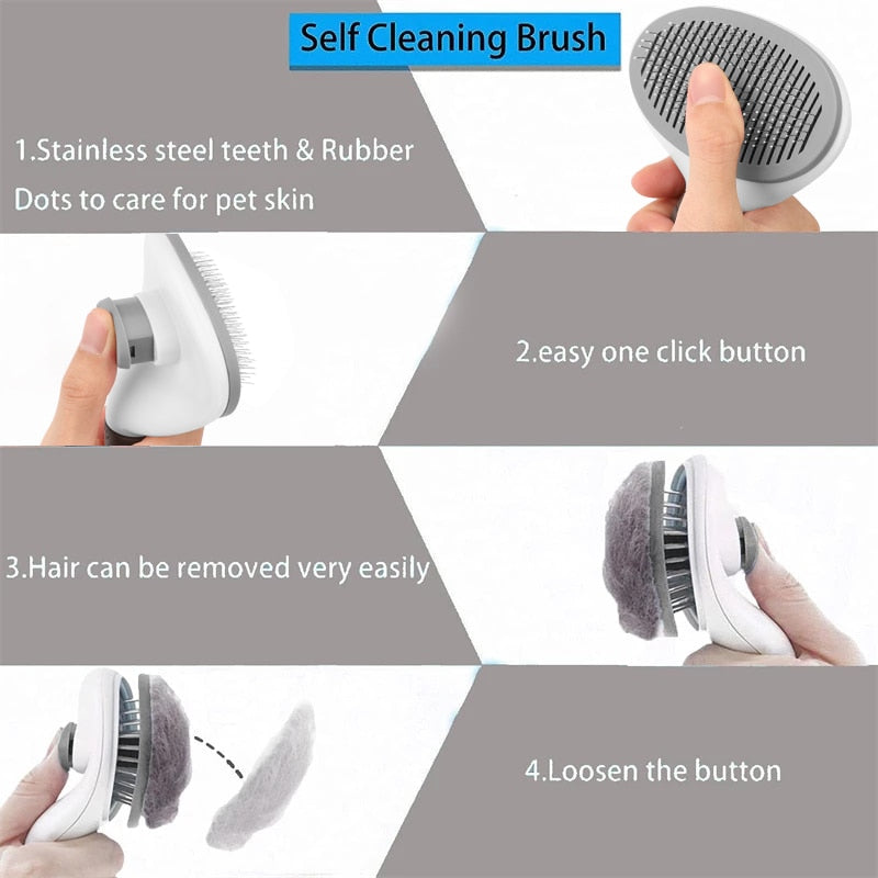 iFurcare Pet Dog Hair Brush Cat Comb Grooming And Care Cat Brush Stainless Steel Comb For Long Hair Dogs Cleaning Pets Dogs Accessories