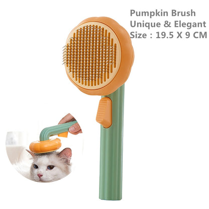 iFurcare Pumpkin Pet Brush, Self Cleaning Slicker Brush for Shedding Dog Cat Grooming Comb Removes Loose Underlayers and Tangled Hair