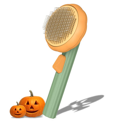 iFurcare Pumpkin Pet Brush, Self Cleaning Slicker Brush for Shedding Dog Cat Grooming Comb Removes Loose Underlayers and Tangled Hair