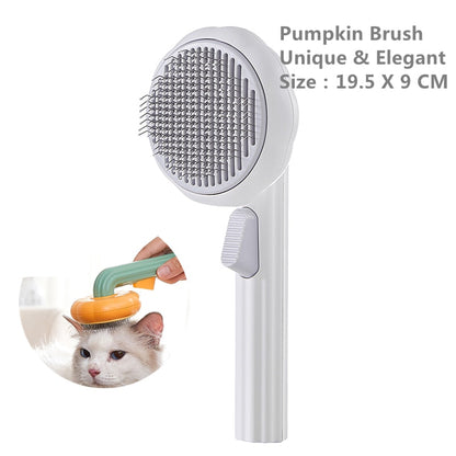 iFurcare Pumpkin Pet Brush, Self Cleaning Slicker Brush for Shedding Dog Cat Grooming Comb Removes Loose Underlayers and Tangled Hair