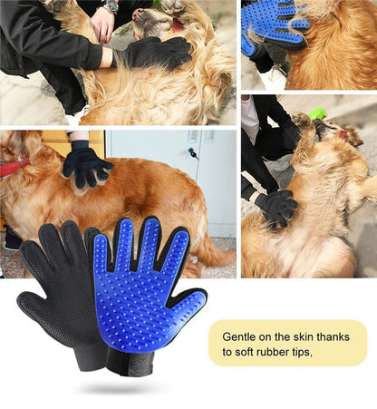 iFurcare Pet Grooming Glove Hair Remover Brush Gentle Deshedding Efficient Pet Mitt Pet Massage Gloves Left or Right Hand Draw Dogs Cats Horses Long Short Fur